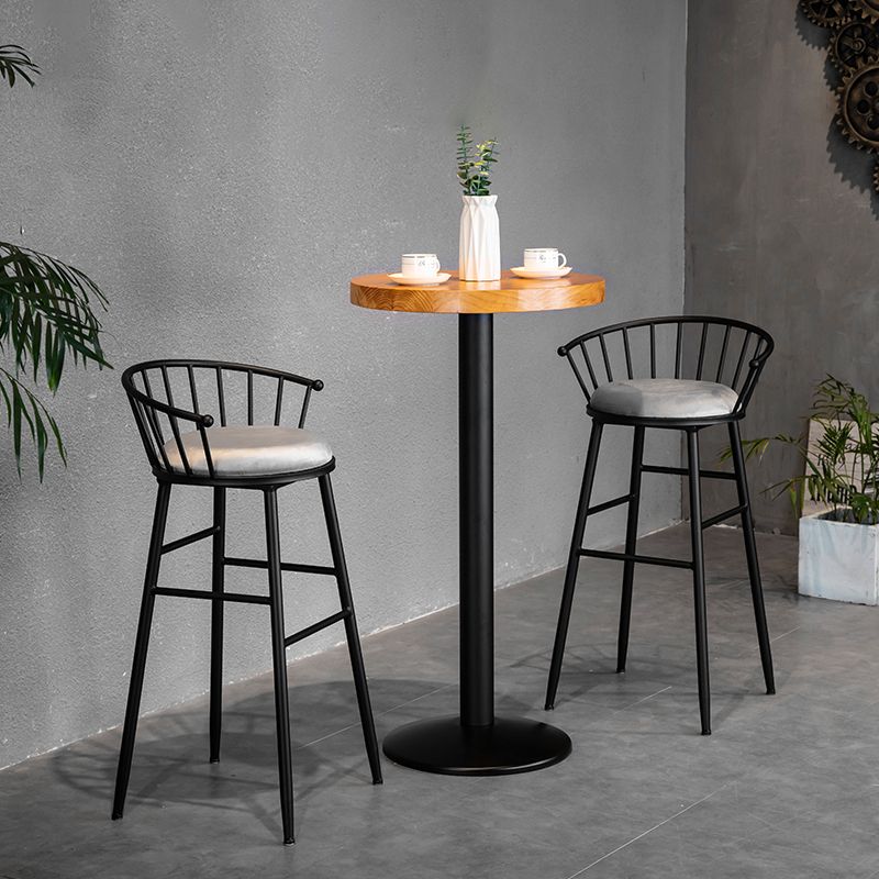 Modern Metal Upholstered Bar Stool Bristol Barstool with Iron Legs and Cushion