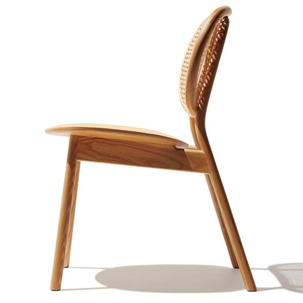 Contemporary Rattan Dining Chair Open Back Dining Side Furniture in Matte Finish