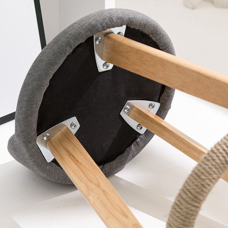 Moderner Thekenhocker ohne Armlehnen, Holz-Haushalts-Barhocker mit Holzsitz