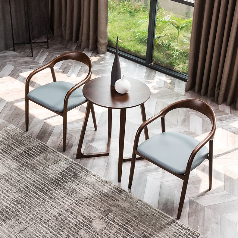 Silla de madera de fresno de estilo tradicional, juego de sillas de cocina con brazo trasero abierto