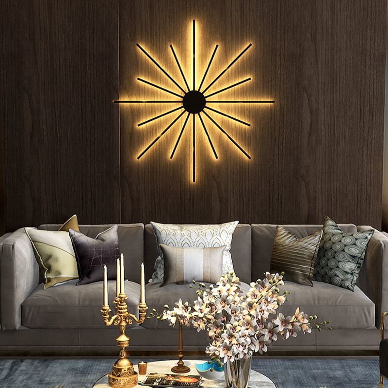 Postmodern Metal Black Wall Sconce Multi Light Led Wall Mounted Light for Bedroom