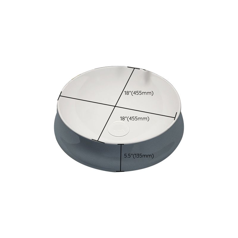 Modern Style Vessel Bathroom Sink Round Ceramic Vessel Bathroom Sink