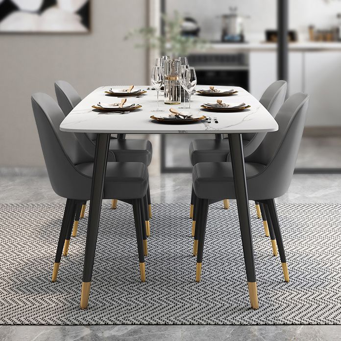 Modern 1/2/5/7 Pieces Dining Set Rectangle Stone Dining Table for Kitchen Dining Room