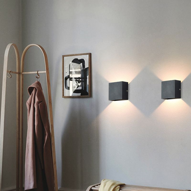 Nordic Minimalism Square Led Wall Light Frosted Aluminiumlegierung Mini -Wandlampe für Schlafzimmer