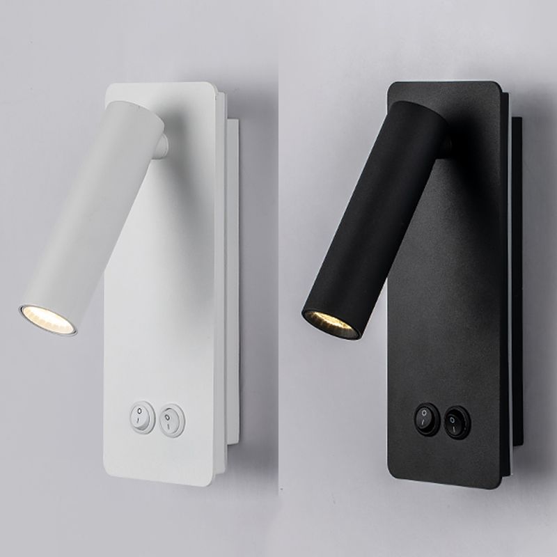 Aluminium -LED -Lesen Wandleuchten im modernen präzisen Stil schmiedeeisernen rechteckigen Wandlicht mit Acrylschatten