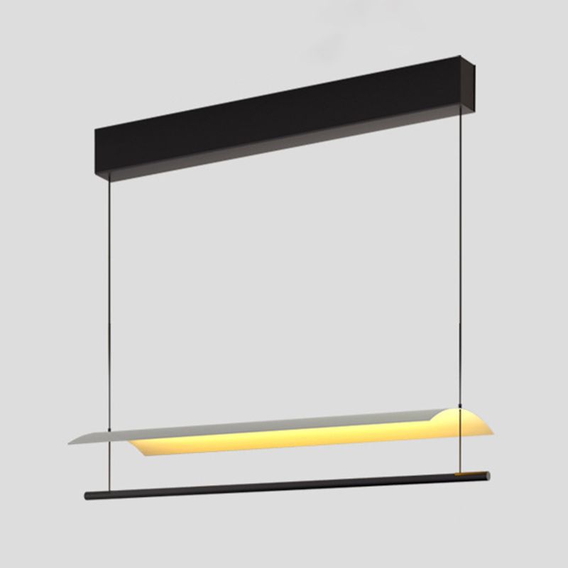 Square Shape Metal Island Pendants Modern Multi Lights Island Pendant Lights in Black