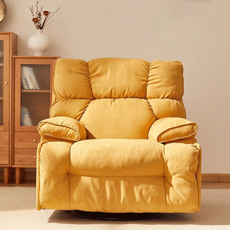 Microsuede Recliner Single Manual Reclining Chair with Swivel Glider Base