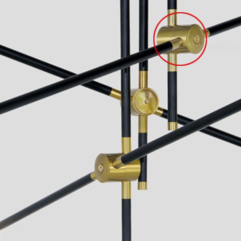 Lámpara de lámpara de suspensión industrial negro globo de vidrio múltiples luces colgantes de techo colgante