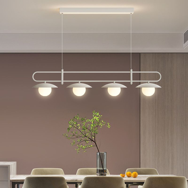 Modernism 3/4-Light Kitchen Island Lighting White LED Island Pendant Lighting