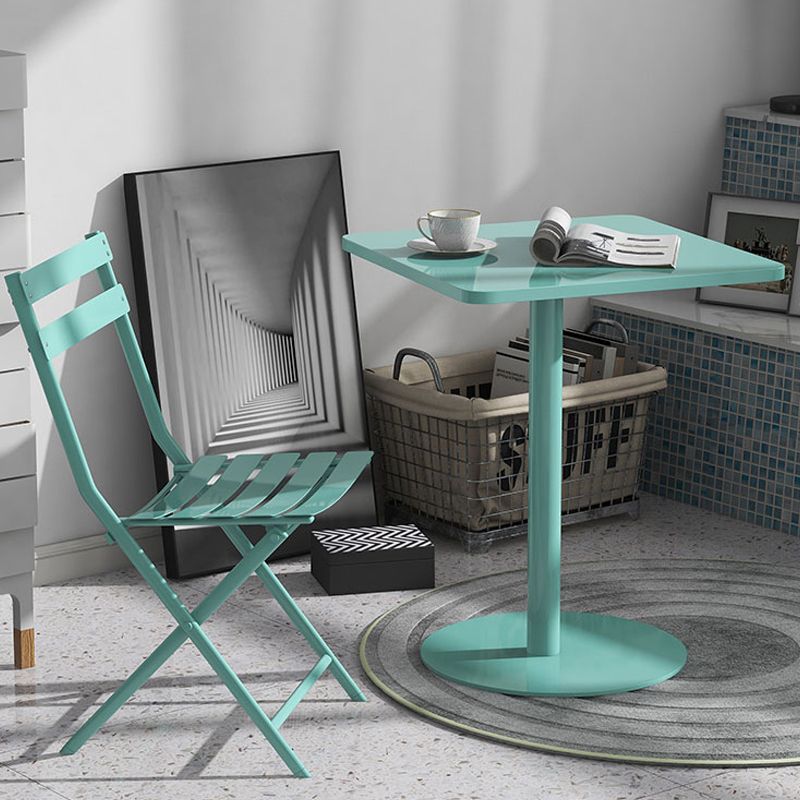 Medieval Modern Style Pedestal Base Design Square Metal Table Side Table