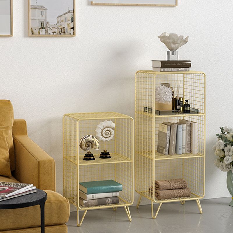 Contemporary Iron Standard Bookshelf Vertical Closed Back Bookcase for Home