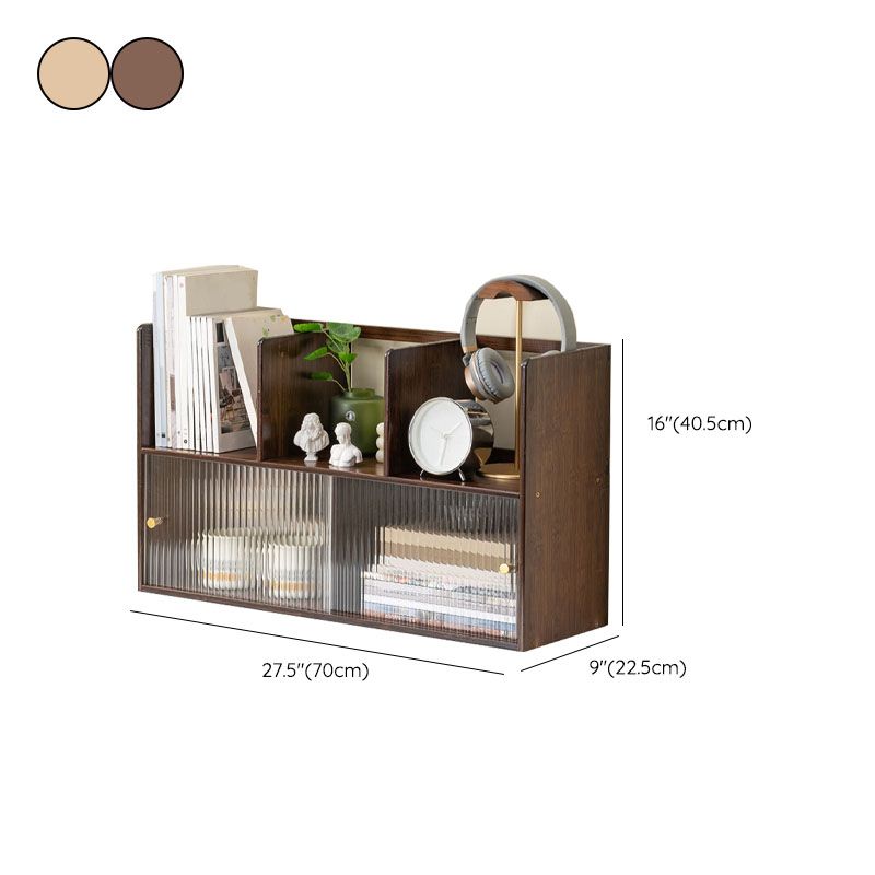 Closed Back Vertical Bookshelf Contemporary Wood Bookcase with Cabinets