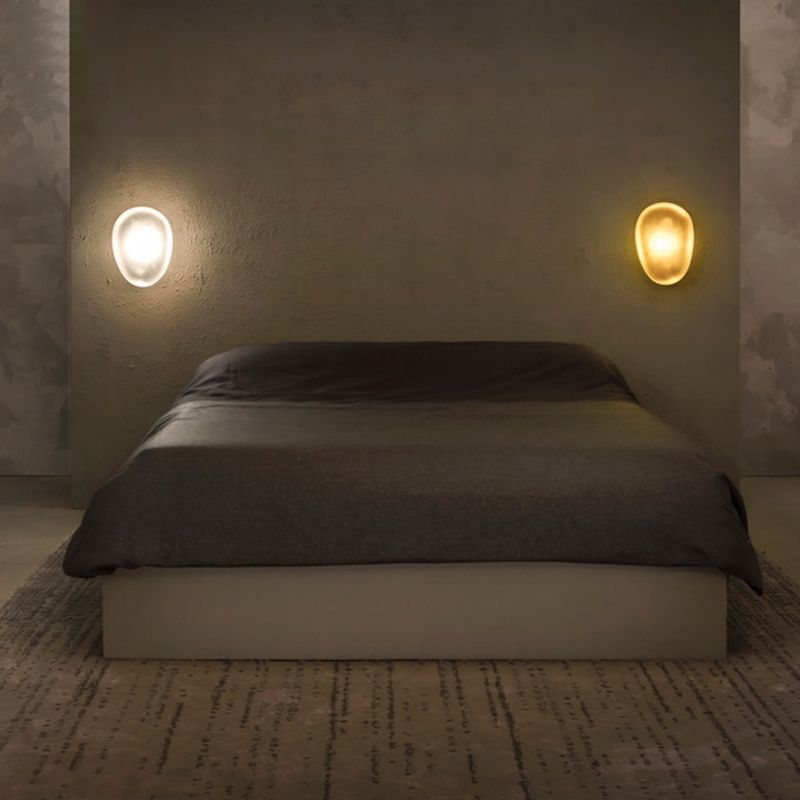 Simple Glass Sconce Light Fixtures One Head Modern Geometric Wall Lamp for Bedroom