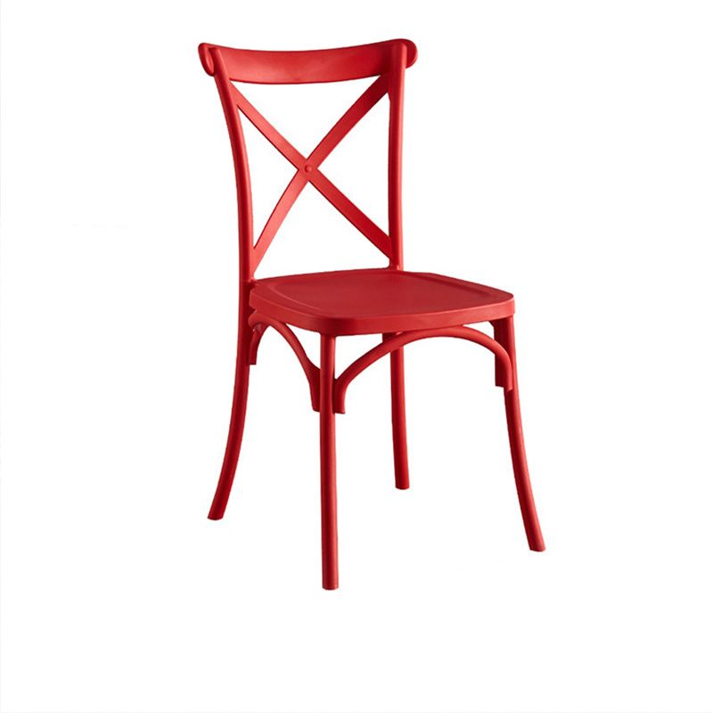 Cross Back Side Chair Contemporary Plastic Kitchen Dining Side Chair