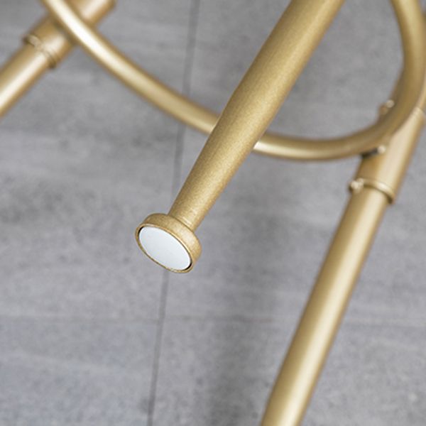 Living Room Glam Style Barstool Gold 4 Legs Bar Stool with Pedal