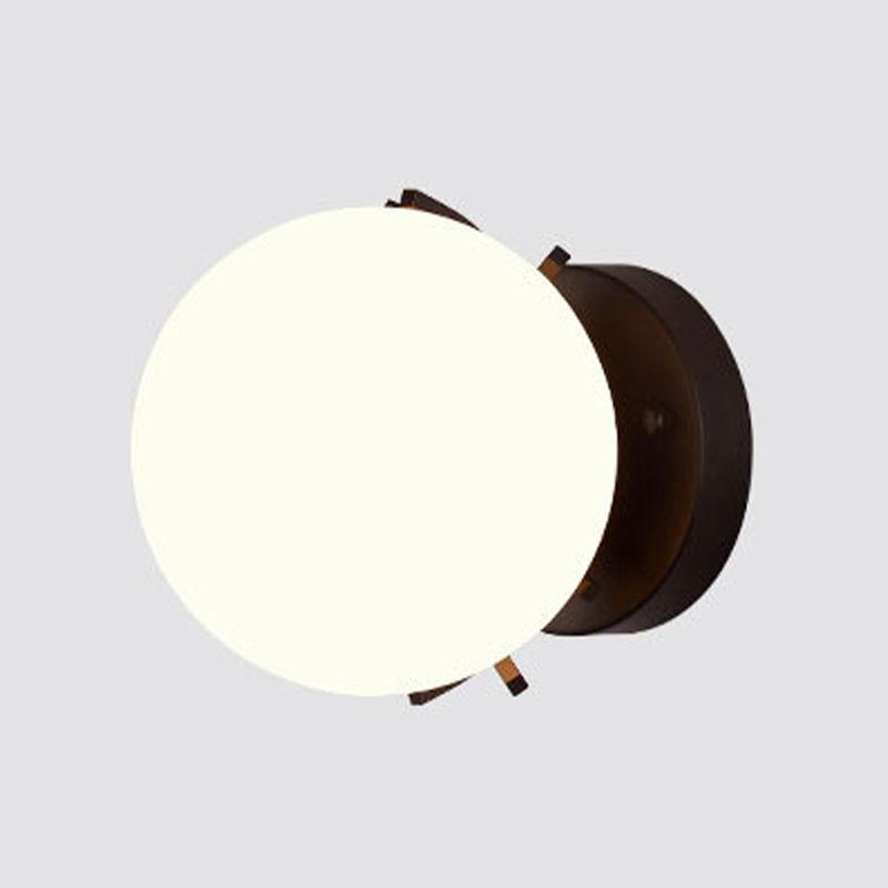 Single Modernism White/Black Glass Shaded Wall Mounted for Foyer