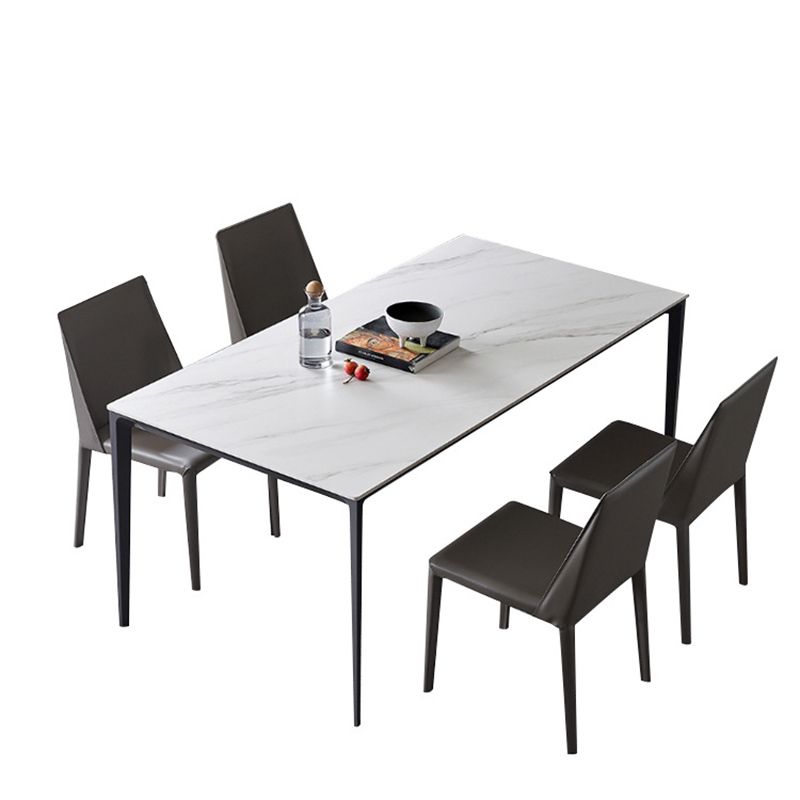 Faux Leather Dining Chairs Contemporary Chairs with Metal Base