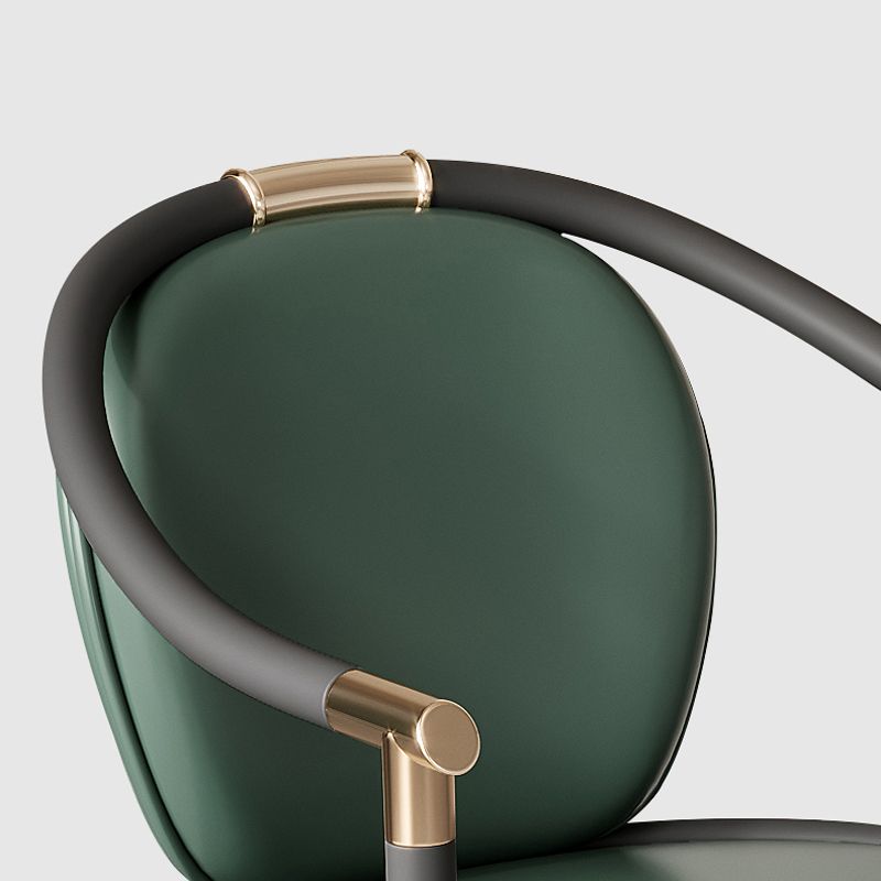 Dining Room Dining Arm Chair Faux Leather Upholstered Chair in Black Legs