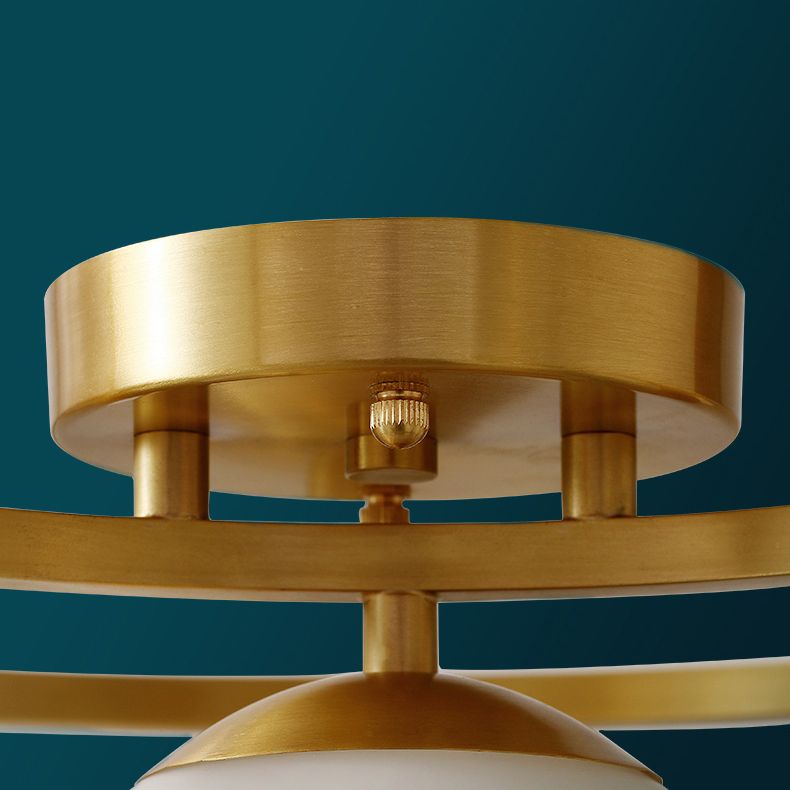 Lámpara de montaje de techo de vidrio esférico de estilo simple lámpara de montaje de techo blanco