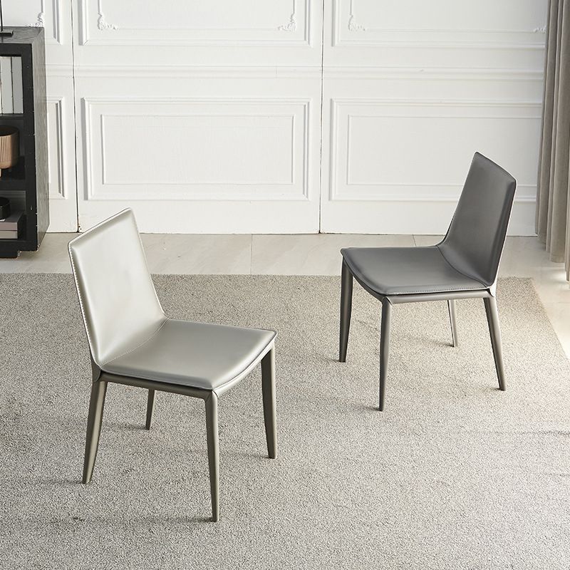Contemporary Armless Dining Chairs Faux Leather Dining Chair