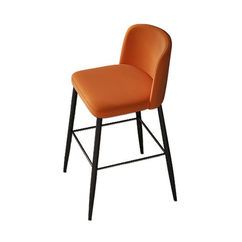 Industrial Style Counter Stool Upholstered Living Room Bar Stool with Metal Legs