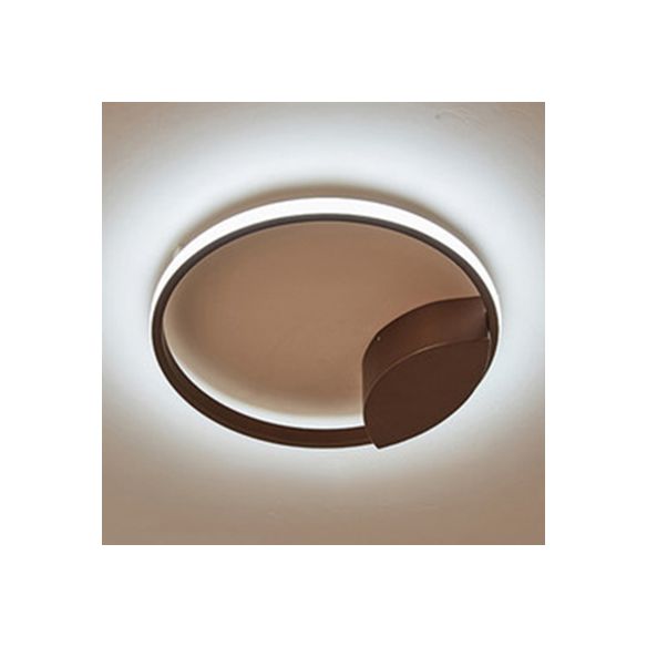 Lampada da incasso a doppio anello da 14"/19"/21,5" per camera da letto in acrilico LED Semplicità Marrone Apparecchio montato a soffitto in luce calda/bianca/naturale