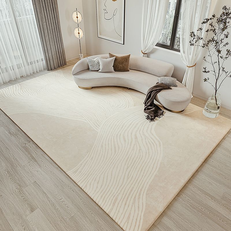 Pink Nordic Rug Polyester Color Piece Rug Non-Slip Backing Rug for Living Room