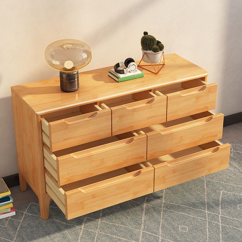 Contemporary Storage Chest Dresser Solid Wood Dresser with 5/6/7 Drawers