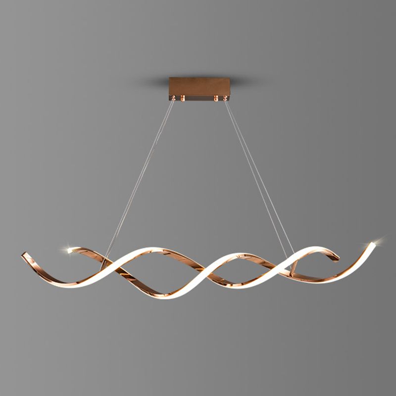 Modern Linear Chandelier Island Lights Metal Chandelier with Silicone Shade