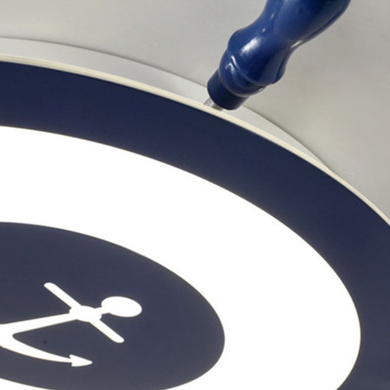 Circular Shape LED Ceiling Lamp Kids Style Iron 2 Lights Flush Mount for Bedroom