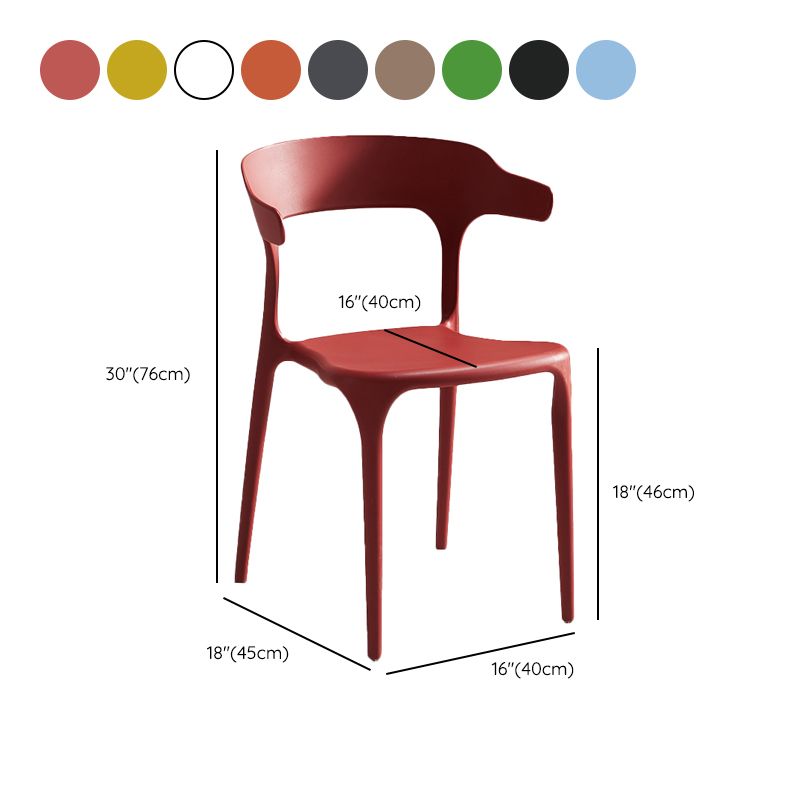 Home Stacking Dining Chair Armless Open Back Plastic Side Chair