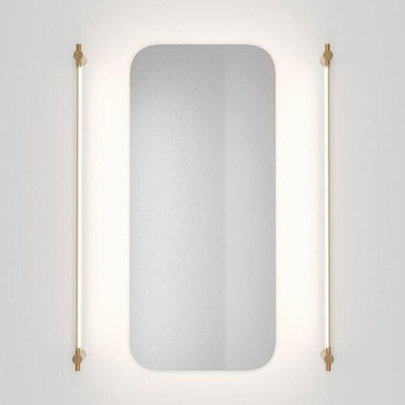 Minimalism Vanity Light Streamlined LED Wall Light Fixture in Gold for Bathroom