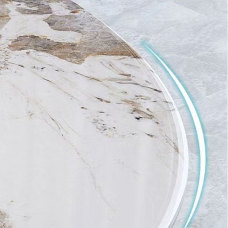 Round Turntable Dining Table Sintered Stone Dining Table for Home