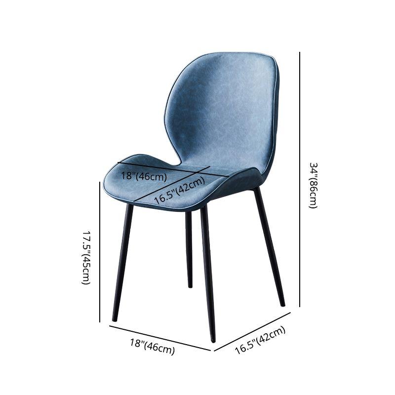 Chaise d'appoint scandinave à dossier solide, chaise de salle à manger rembourrée en métal