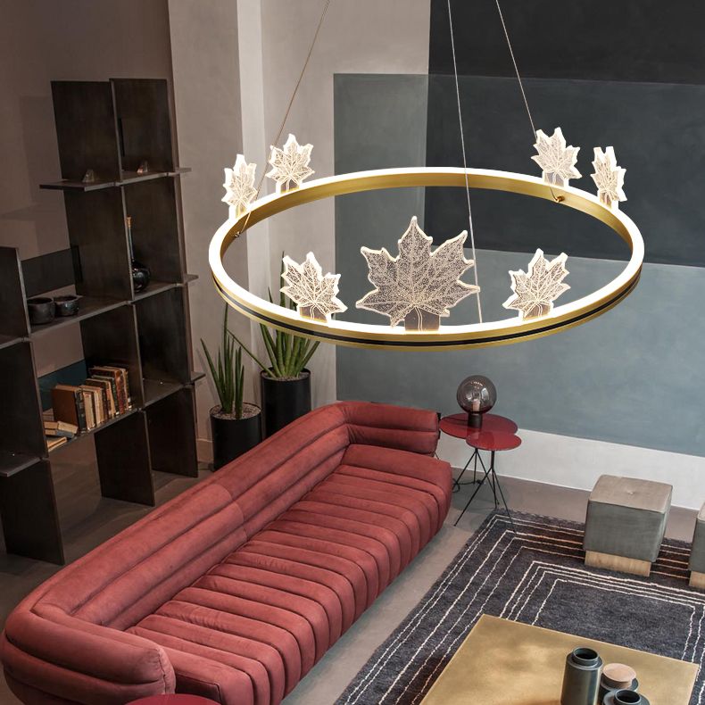 Lustres modernes en forme ronde lumineuses en métal 8 lustres d'éclairage clair léger