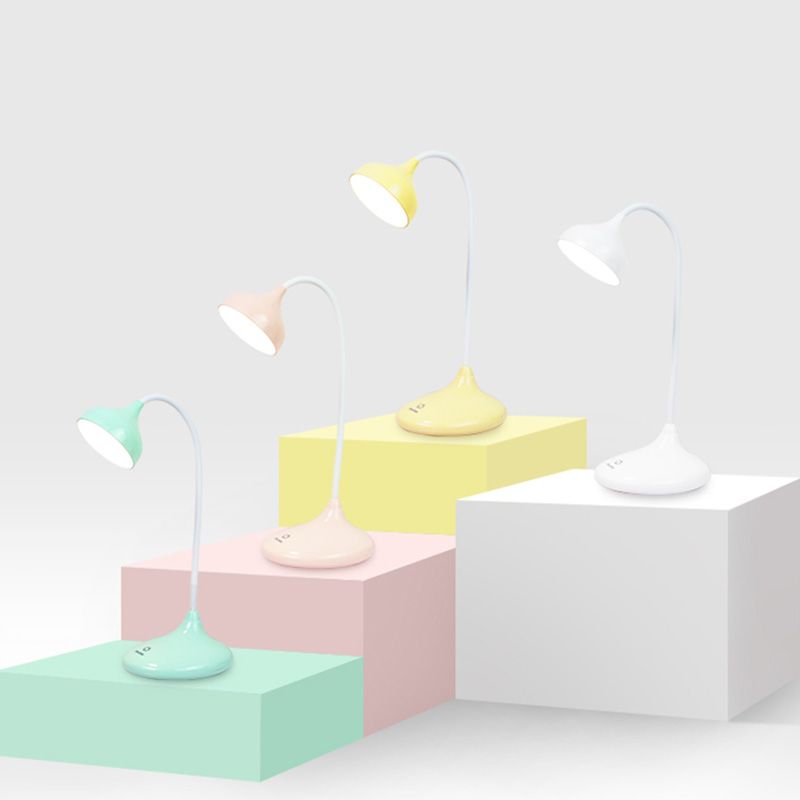 Teardrop Shaped Plastic Study Lamp Macaron LED Table Light for Dormitory