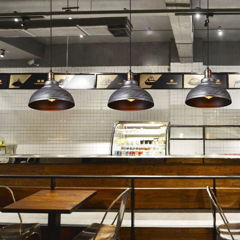 1 Luci da soffitto a forma di cupola a forma di luce in stile industriale lampade sospese in metallo per il ristorante