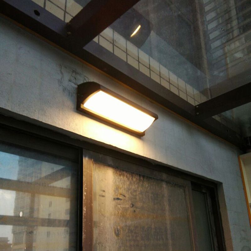 Aluminum Minimalistic LED Wall Sconce in Black Outdoor with Acrylic Shade