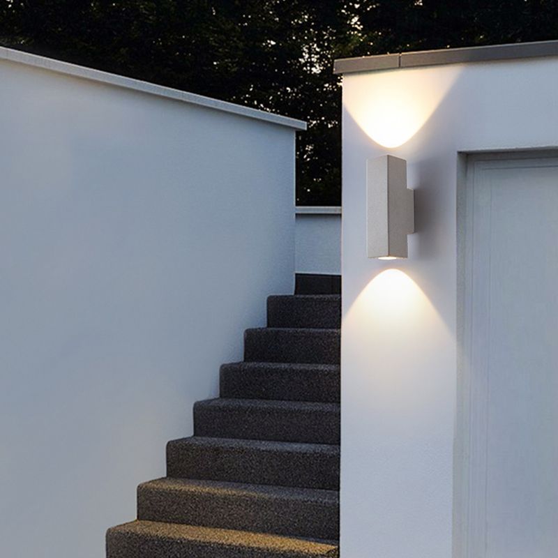 Lampada a parete Moderna lampada a parete grigia a 2 luci con tonalità di cemento