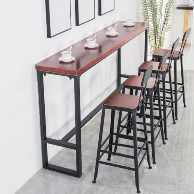 Solid Wood Bar Table Industrial Style Dining Table for Kitchen