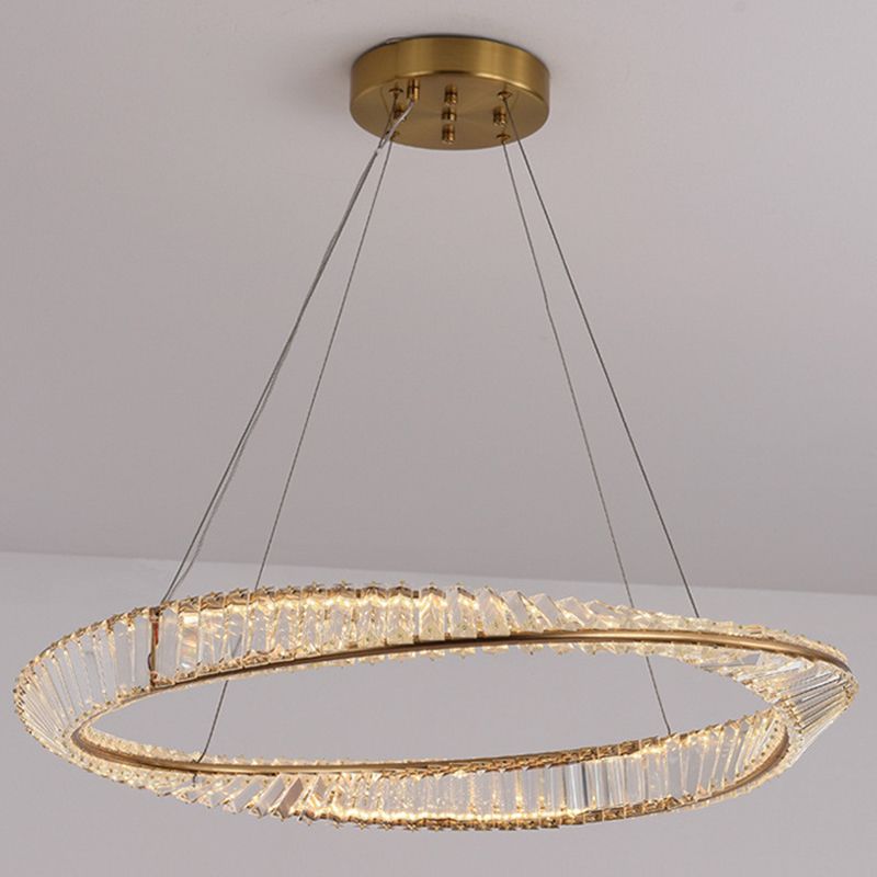 Edelstahlkreis Kronleuchter Lampe LED Kronleuchter Licht für Schlafzimmer