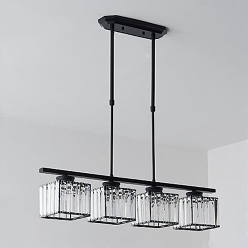 Luces colgantes de Crystal Island de estilo moderno de estilo cuadrado