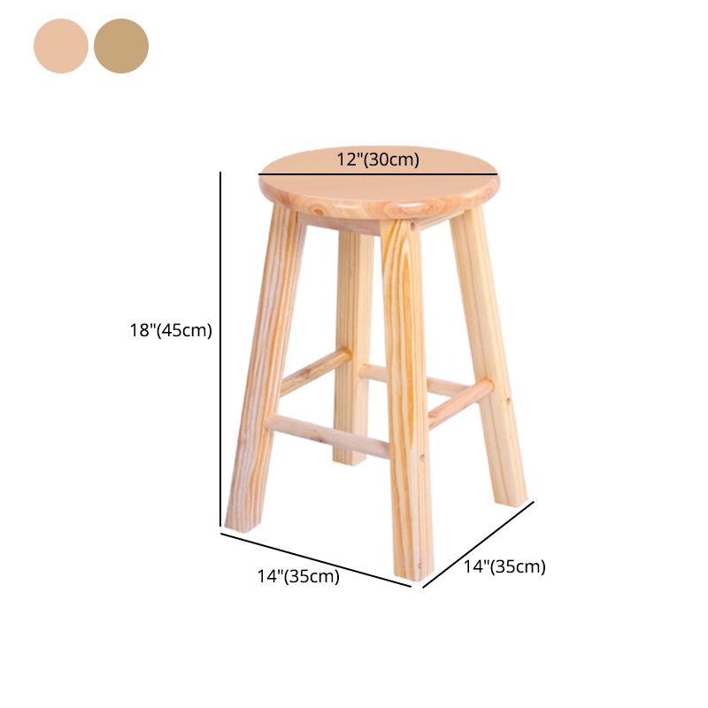 Taburete de bar de madera contemporáneo, taburete de bar interior con asiento y reposapiés de madera, 1 pieza