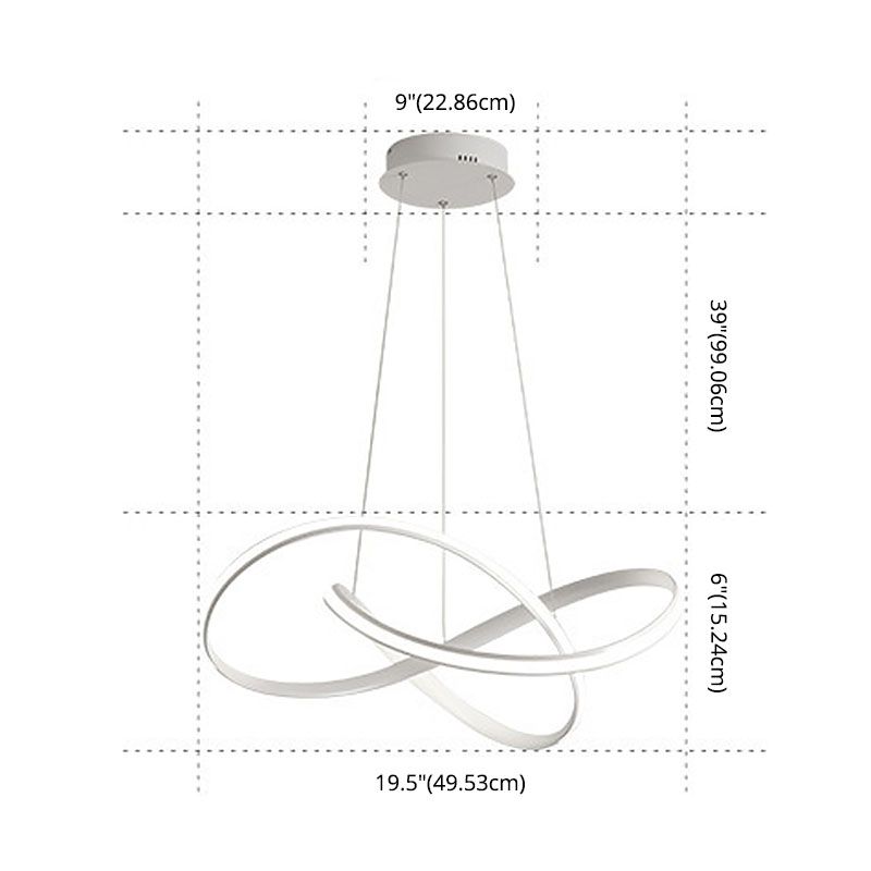 Twiting soggiorno a sospensione a sospensione in metallo kit di luce a led a led in stile nordico