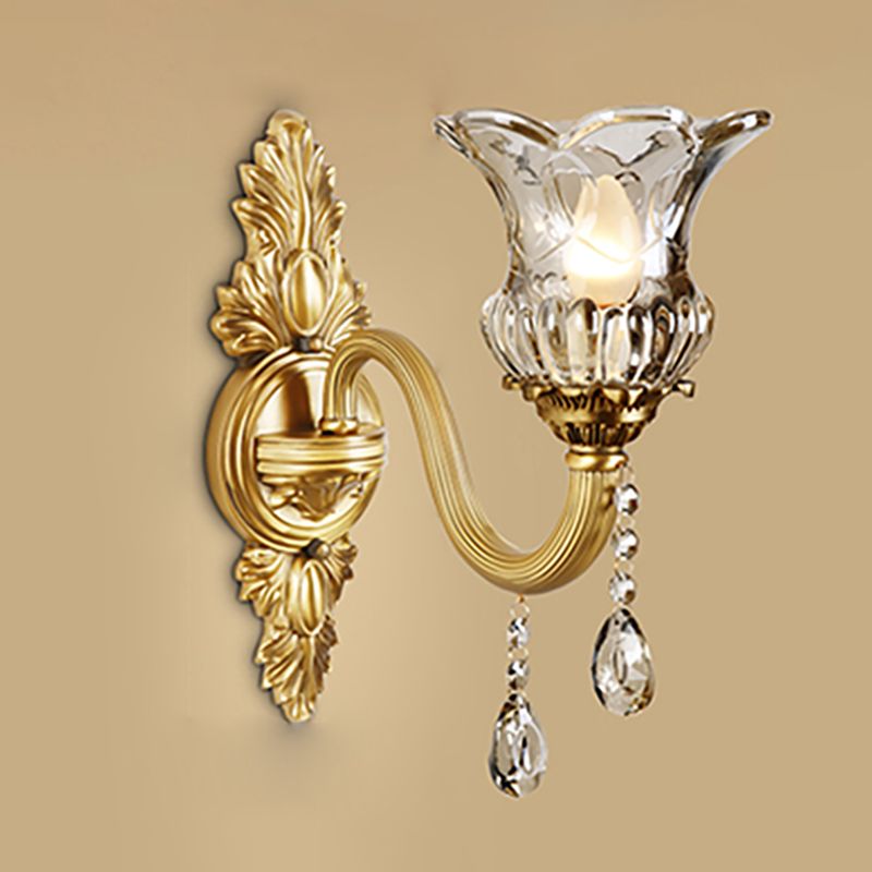 Modern Household Wall Light Creative Wall Sconce Fixtures with Crystal Shade