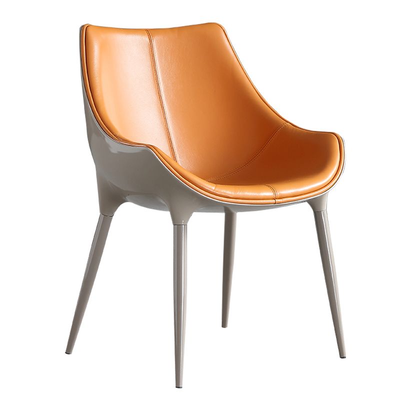Sillas auxiliares de comedor estilo moderno Silla auxiliar con brazo de cocina y patas de metal (juego de 2)