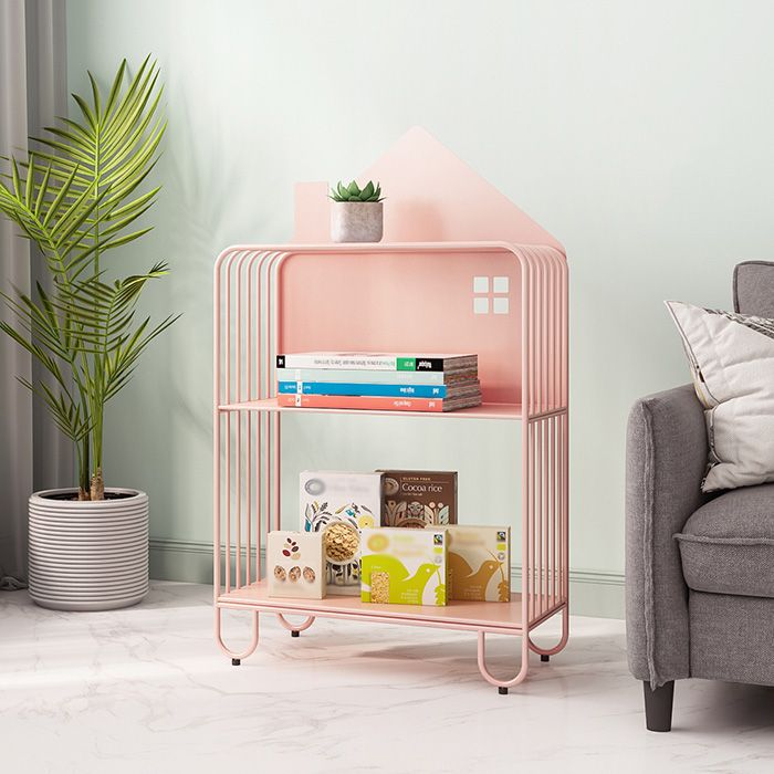 Open Back Metal Bookshelf Scandinavian Style Bookcase for Home Study Room