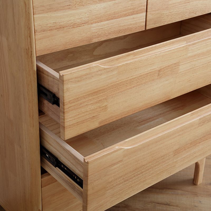 Rectangular Rubberwood Chest Mid-Century Modern Accent Chest