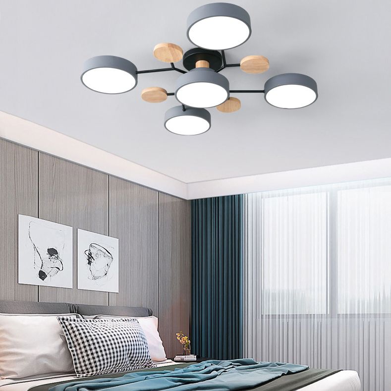 Lampe LED Macaron ronde multicolore avec abat-jour en acrylique pour salon