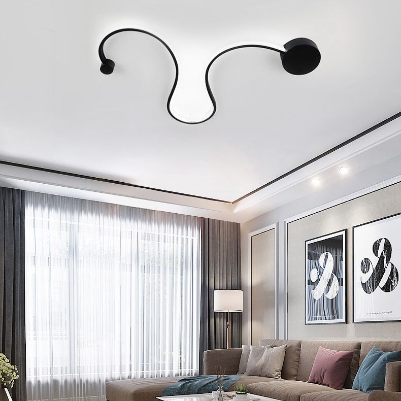 Curve Sconce Light Fixture Modern Minimalist Style Acrylic 1 Light Sconces